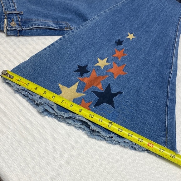 Peach Love California Jeans Bell Bottom Flare Star Embroidered Size Large 30 - Picture 7 of 7